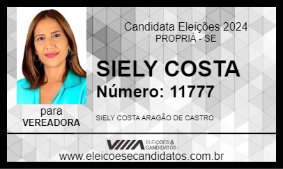 Candidato SIELY COSTA 2024 - PROPRIÁ - Eleições