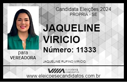 Candidato JAQUELINE VIRICIO 2024 - PROPRIÁ - Eleições