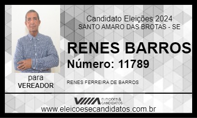 Candidato RENES BARROS 2024 - SANTO AMARO DAS BROTAS - Eleições