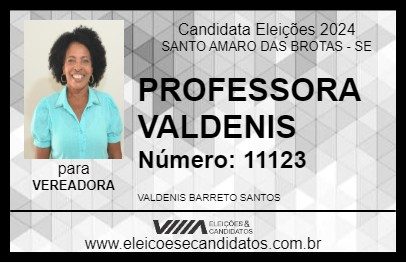 Candidato PROFESSORA VALDENIS 2024 - SANTO AMARO DAS BROTAS - Eleições