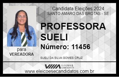 Candidato PROFESSORA SUELI 2024 - SANTO AMARO DAS BROTAS - Eleições