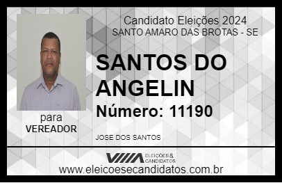 Candidato SANTOS DO ANGELIN 2024 - SANTO AMARO DAS BROTAS - Eleições