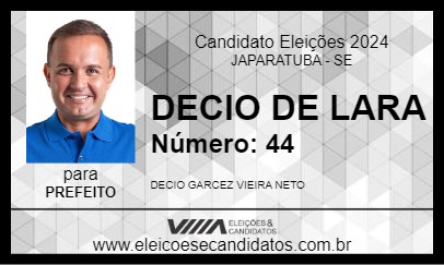 Candidato DECIO DE LARA 2024 - JAPARATUBA - Eleições