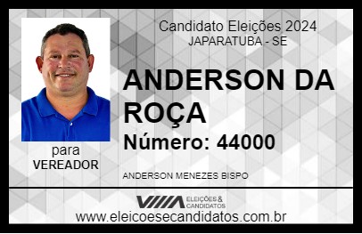 Candidato ANDERSON DA ROÇA 2024 - JAPARATUBA - Eleições