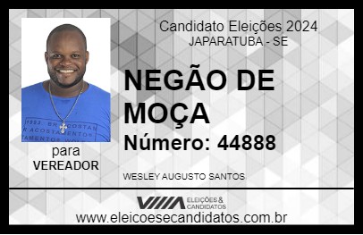 Candidato NEGÃO DE MOÇA 2024 - JAPARATUBA - Eleições