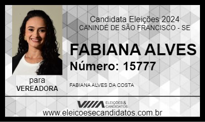 Candidato FABIANA ALVES 2024 - CANINDÉ DE SÃO FRANCISCO - Eleições