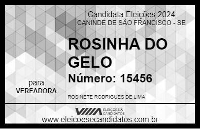 Candidato ROSINHA DO GELO 2024 - CANINDÉ DE SÃO FRANCISCO - Eleições