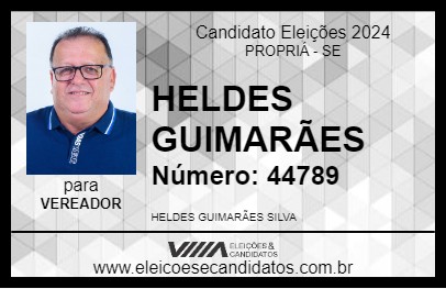 Candidato HELDES GUIMARÃES 2024 - PROPRIÁ - Eleições