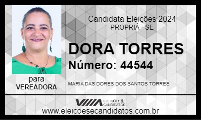 Candidato DORA TORRES 2024 - PROPRIÁ - Eleições