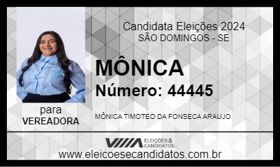 Candidato MÔNICA 2024 - SÃO DOMINGOS - Eleições