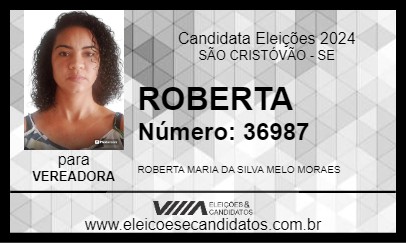 Candidato ROBERTA MORAES 2024 - SÃO CRISTÓVÃO - Eleições