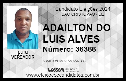 Candidato ADAILTON DO LUIS ALVES 2024 - SÃO CRISTÓVÃO - Eleições