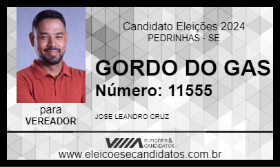 Candidato GORDO DO GAS 2024 - PEDRINHAS - Eleições