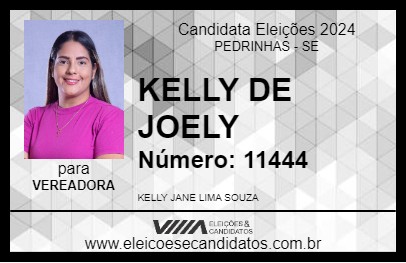 Candidato KELLY DE JOELY 2024 - PEDRINHAS - Eleições