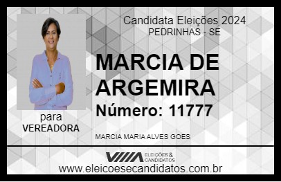 Candidato MARCIA DE ARGEMIRA 2024 - PEDRINHAS - Eleições