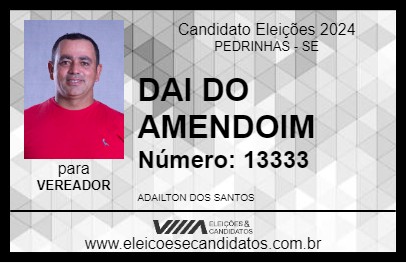 Candidato DAI DO AMENDOIM 2024 - PEDRINHAS - Eleições