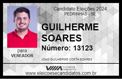 Candidato GUILHERME SOARES 2024 - PEDRINHAS - Eleições