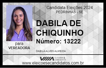 Candidato DABILA DE CHIQUINHO 2024 - PEDRINHAS - Eleições