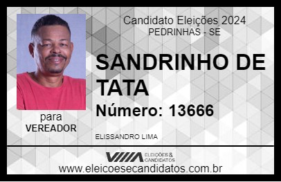 Candidato SANDRINHO DE TATA 2024 - PEDRINHAS - Eleições