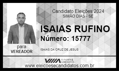 Candidato ISAIAS RUFINO 2024 - SIMÃO DIAS - Eleições