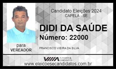 Candidato DIDI DA SAÚDE 2024 - CAPELA - Eleições