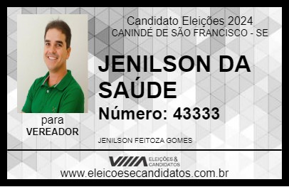 Candidato JENILSON DA SAÚDE 2024 - CANINDÉ DE SÃO FRANCISCO - Eleições