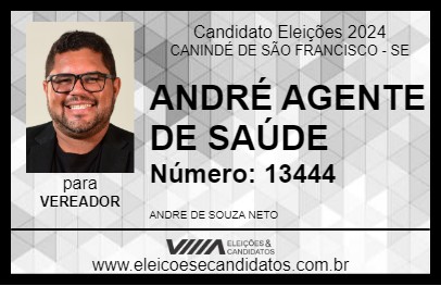 Candidato ANDRÉ AGENTE DE SAÚDE 2024 - CANINDÉ DE SÃO FRANCISCO - Eleições