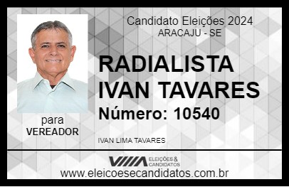 Candidato RADIALISTA IVAN TAVARES 2024 - ARACAJU - Eleições