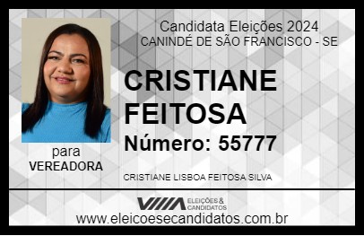 Candidato CRISTIANE FEITOSA 2024 - CANINDÉ DE SÃO FRANCISCO - Eleições