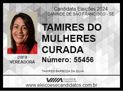 Candidato TAMIRES DO MULHERES CURADA 2024 - CANINDÉ DE SÃO FRANCISCO - Eleições