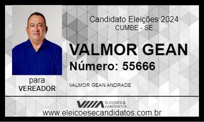 Candidato VALMOR GEAN 2024 - CUMBE - Eleições