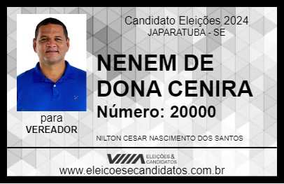 Candidato NENEM DE DONA CENIRA 2024 - JAPARATUBA - Eleições