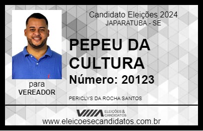 Candidato PEPEU DA CULTURA 2024 - JAPARATUBA - Eleições