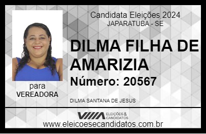 Candidato DILMA FILHA DE AMARIZIA 2024 - JAPARATUBA - Eleições