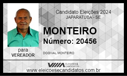 Candidato MONTEIRO 2024 - JAPARATUBA - Eleições