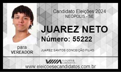 Candidato JUAREZ NETO 2024 - NEÓPOLIS - Eleições