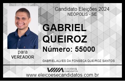 Candidato GABRIEL QUEIROZ 2024 - NEÓPOLIS - Eleições