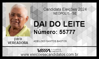 Candidato DAI DO LEITE 2024 - NEÓPOLIS - Eleições