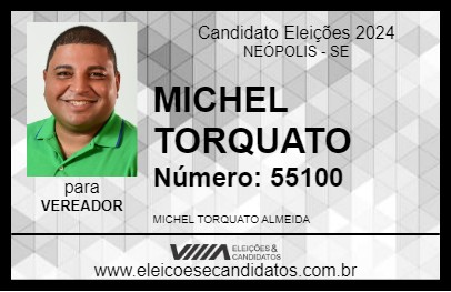 Candidato MICHEL TORQUATO 2024 - NEÓPOLIS - Eleições