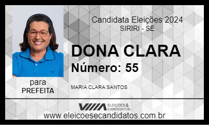 Candidato DONA CLARA 2024 - SIRIRI - Eleições