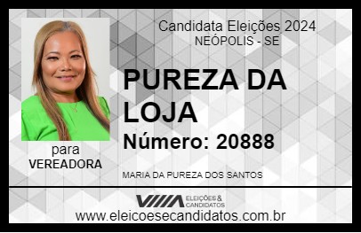 Candidato PUREZA DA LOJA 2024 - NEÓPOLIS - Eleições