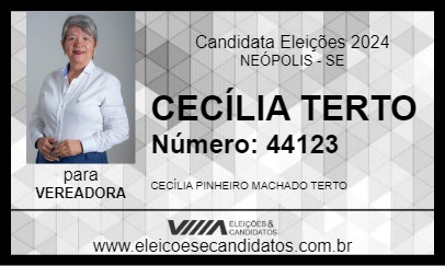 Candidato CECÍLIA TERTO 2024 - NEÓPOLIS - Eleições