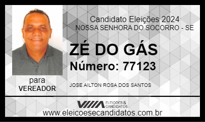 Candidato ZÉ DO GÁS 2024 - NOSSA SENHORA DO SOCORRO - Eleições