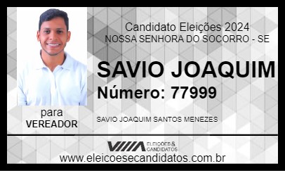 Candidato SAVIO JOAQUIM 2024 - NOSSA SENHORA DO SOCORRO - Eleições