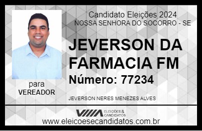 Candidato JEVERSON DA FARMACIA FM 2024 - NOSSA SENHORA DO SOCORRO - Eleições