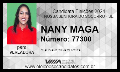 Candidato NANY MAGA 2024 - NOSSA SENHORA DO SOCORRO - Eleições