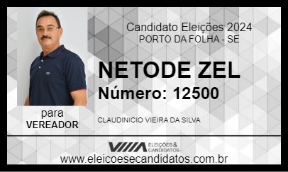 Candidato NECO DE ZEL 2024 - PORTO DA FOLHA - Eleições