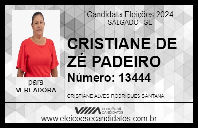 Candidato CRISTIANE DE ZÉ PADEIRO 2024 - SALGADO - Eleições