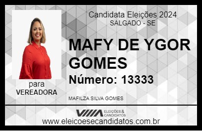 Candidato MAFY DE YGOR GOMES 2024 - SALGADO - Eleições