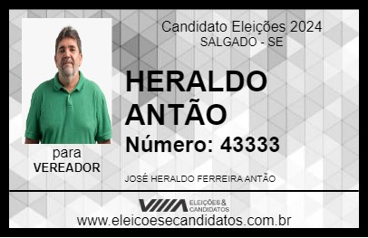 Candidato HERALDO ANTÃO 2024 - SALGADO - Eleições